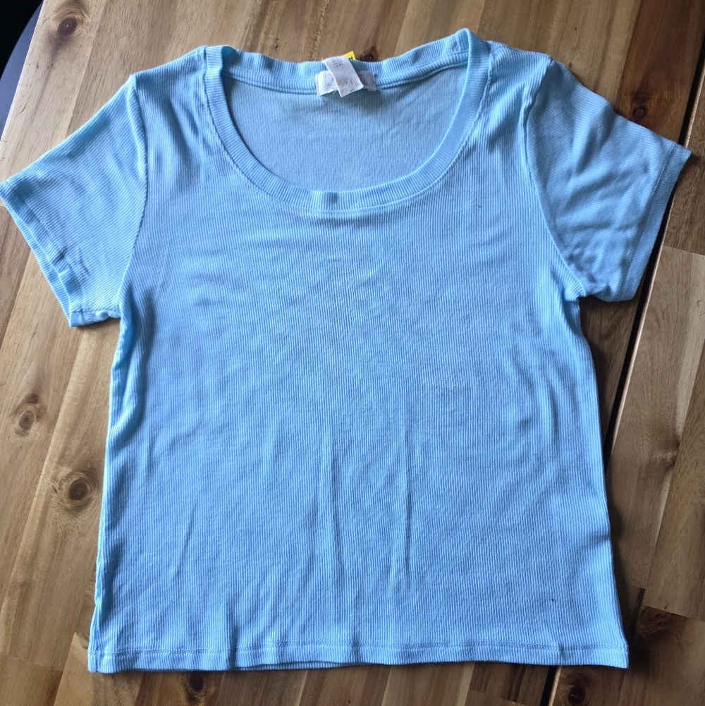Full Tilt Sky Blue Ribbed Top